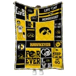 customized iowa hawkeyes helmet passion black quilt blanket best selling