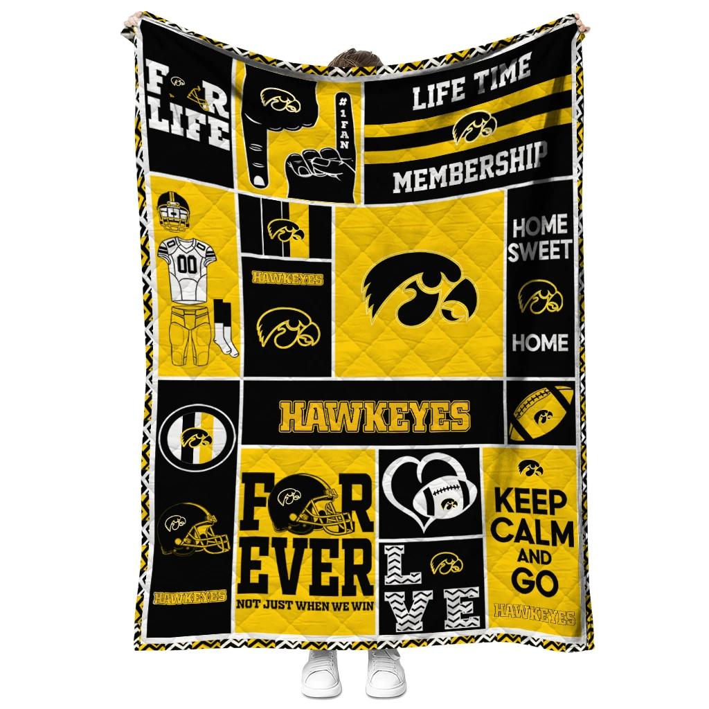 customized iowa hawkeyes helmet passion black quilt blanket fashion forward customized iowa hawkeyes helmet passion black quilt blanket fashion forward