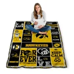 customized iowa hawkeyes helmet passion black quilt blanket best selling