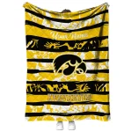 customized iowa hawkeyes layered florals black white quilt blanket best selling
