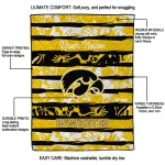 customized iowa hawkeyes layered florals black white quilt blanket best selling