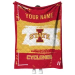 customized iowa state cyclones grunge patch red white quilt blanket best selling