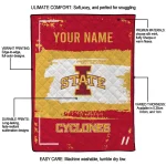 customized iowa state cyclones grunge patch red white quilt blanket best selling