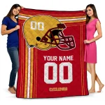 customized iowa state cyclones helmet theme red quilt blanket best selling