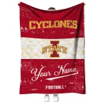 customized iowa state cyclones hibiscus burst red white quilt blanket best selling