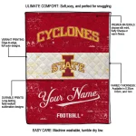 customized iowa state cyclones hibiscus burst red white quilt blanket best selling
