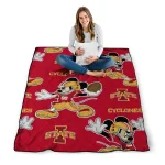 customized iowa state cyclones mickey football red quilt blanket best selling