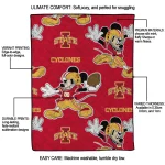 customized iowa state cyclones mickey football red quilt blanket best selling