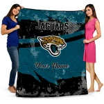 customized jacksonville jaguars brushstroke layers teal quilt blanket best selling