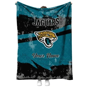 customized jacksonville jaguars brushstroke layers teal quilt blanket fashion forward