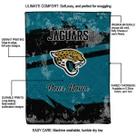 customized jacksonville jaguars brushstroke layers teal quilt blanket best selling
