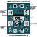 customized jacksonville jaguars mickey crimson teal white quilt blanket best selling