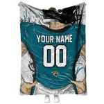 customized jacksonville jaguars player sketch teal gray quilt blanket best selling