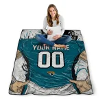 customized jacksonville jaguars player sketch teal gray quilt blanket best selling