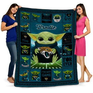 customized jacksonville jaguars yody baby pattern teal quilt blanket best selling
