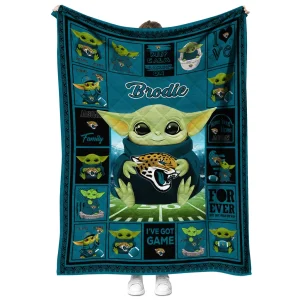 customized jacksonville jaguars yody baby pattern teal quilt blanket fashion forward