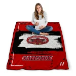 customized jacksonville state gamecocks grunge patch red white quilt blanket best selling