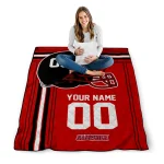 customized jacksonville state gamecocks helmet theme red quilt blanket best selling