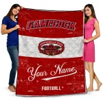customized jacksonville state gamecocks hibiscus burst red white quilt blanket best selling