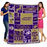 customized james madison dukes helmet passion purple quilt blanket best selling