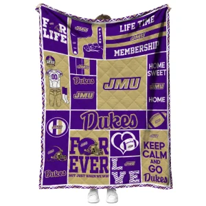 customized james madison dukes helmet passion purple quilt blanket fashion forward