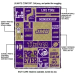 customized james madison dukes helmet passion purple quilt blanket best selling