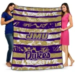 customized james madison dukes layered florals purple white quilt blanket best selling
