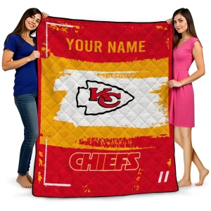 customized kansas city chiefs grunge patch red white quilt blanket best selling