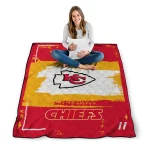 customized kansas city chiefs grunge patch red white quilt blanket best selling