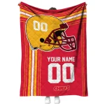 customized kansas city chiefs helmet theme red quilt blanket best selling