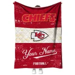 customized kansas city chiefs hibiscus burst red white quilt blanket best selling