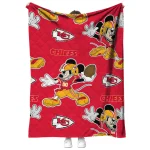 customized kansas city chiefs mickey football red quilt blanket best selling