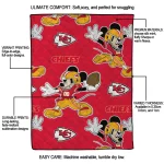 customized kansas city chiefs mickey football red quilt blanket best selling