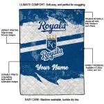 customized kansas city royals brushstroke layers royal blue quilt blanket best selling