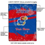 customized kansas jayhawks brushstroke layers blue quilt blanket best selling