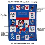 customized kansas jayhawks mickey crimson blue white quilt blanket best selling
