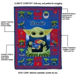 customized kansas jayhawks yody baby pattern blue quilt blanket best selling