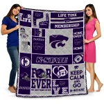 customized kansas state wildcats helmet passion purple quilt blanket best selling