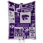 customized kansas state wildcats helmet passion purple quilt blanket best selling