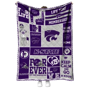 customized kansas state wildcats helmet passion purple quilt blanket fashion forward