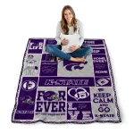 customized kansas state wildcats helmet passion purple quilt blanket best selling