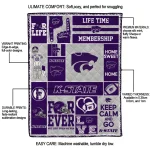 customized kansas state wildcats helmet passion purple quilt blanket best selling