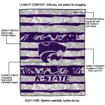 customized kansas state wildcats layered florals purple white quilt blanket best selling