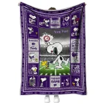 customized kansas state wildcats snoopy coach purple quilt blanket best selling