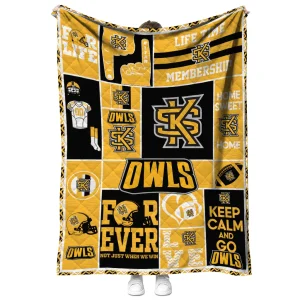 customized kennesaw state owls helmet passion gold quilt blanket fashion forward