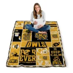 customized kennesaw state owls helmet passion gold quilt blanket best selling