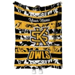 customized kennesaw state owls layered florals gold white quilt blanket best selling