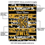 customized kennesaw state owls layered florals gold white quilt blanket best selling