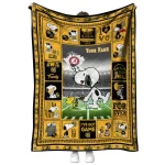customized kennesaw state owls snoopy coach gold quilt blanket best selling
