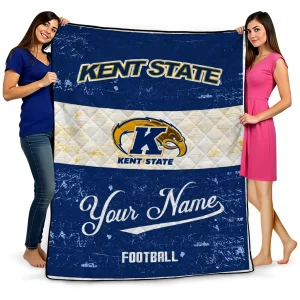 customized kent state golden flashes hibiscus burst navy blue white quilt blanket best selling